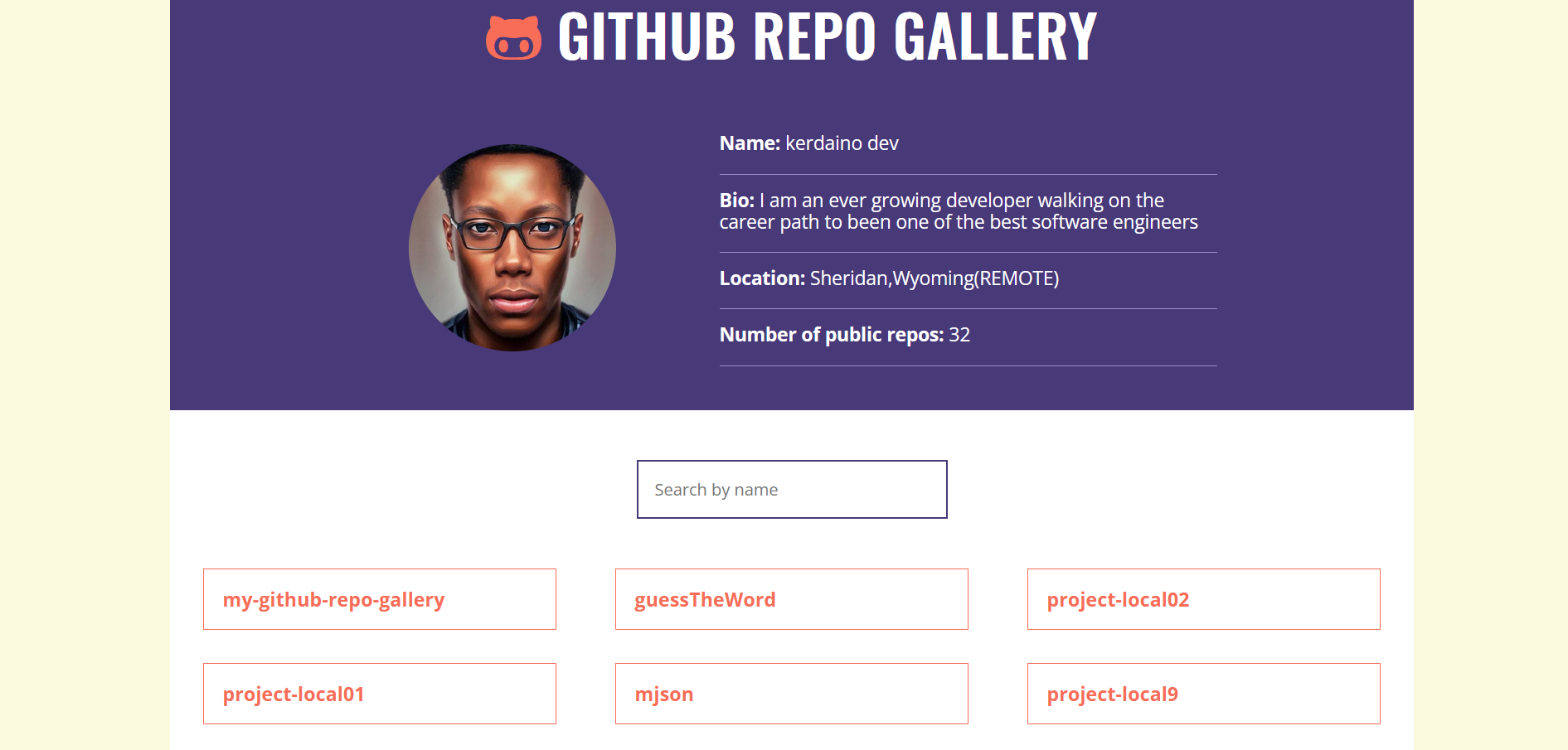 photo of Github repo webpages