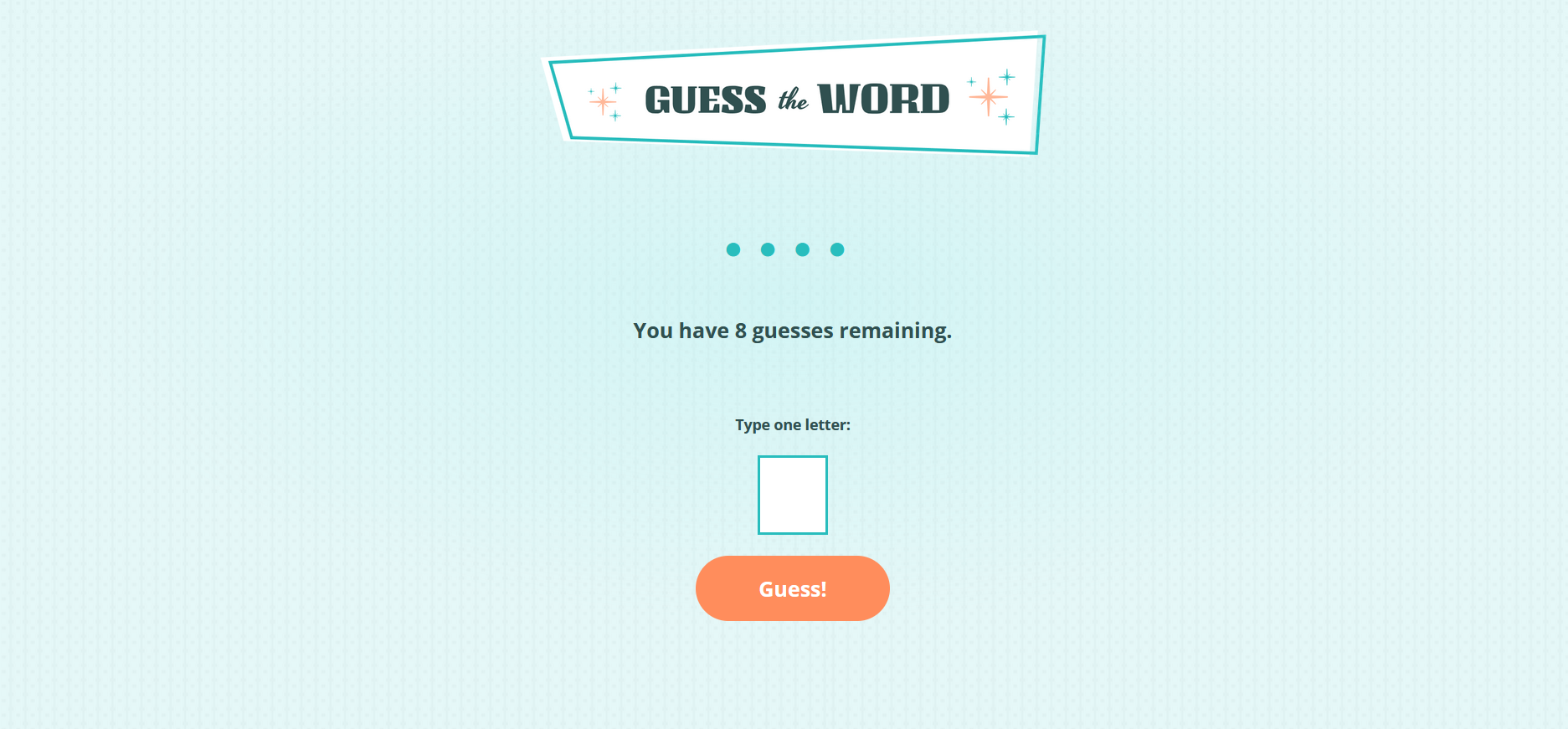 photo of the guess-word webpage